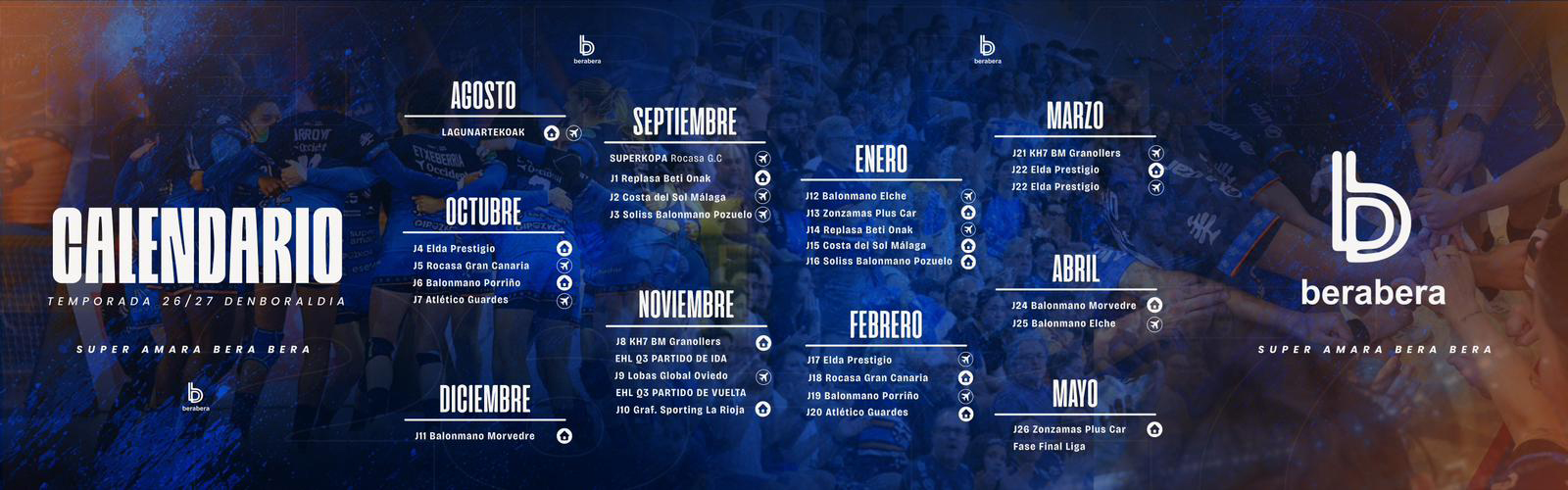 Calendario super amara Bera Bera 2026-2027